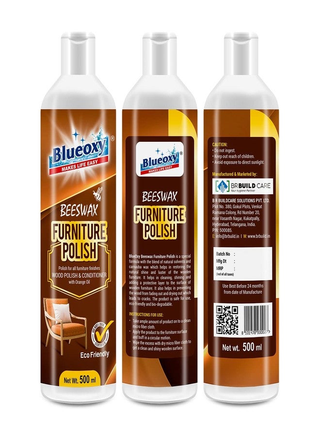 BLUEOXY Beeswax Furniture Polish Gel | Used to Clean Shine Polish Protection for All Furniture Laminate Finishes | Wood Polish & Conditioner | Wooden Wax Polish | Ecological Formulation | 500 ML | 1 - Image 5