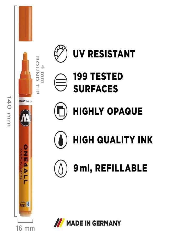 Molotow One4All 227HS Acrylic Marker Basic Set 1 (4.0 mm Line Width, High Coverage and Permanent, Quick Drying, Refillable, for Almost All Surfaces) Pack of 6 Assorted - Image 3
