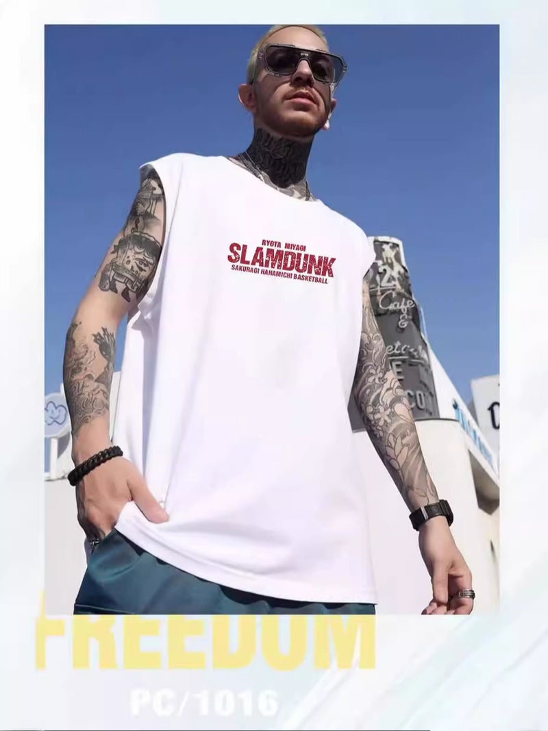 2024 Arrival Youth Hong Kong Style Trendy Sleeveless Short-Sleeved Popular Simple All-Match Handsome Vest - Image 3