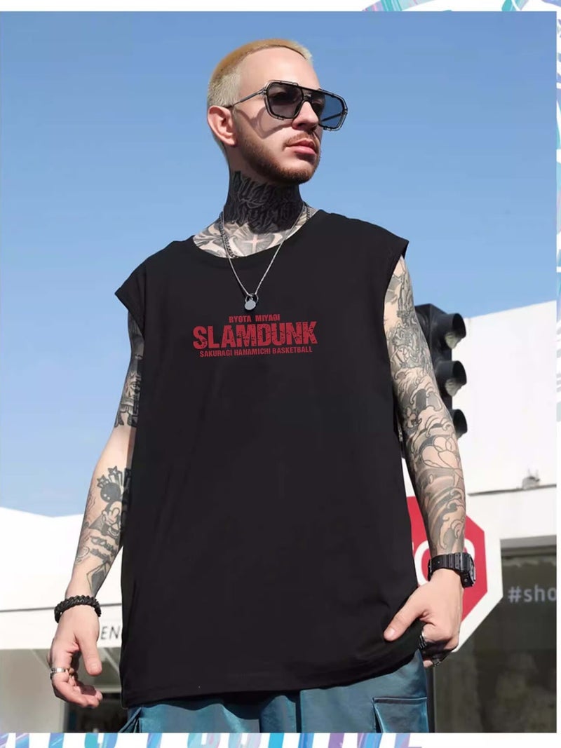 2024 Arrival Youth Hong Kong Style Trendy Sleeveless Short-Sleeved Popular Simple All-Match Handsome Vest - Image 5