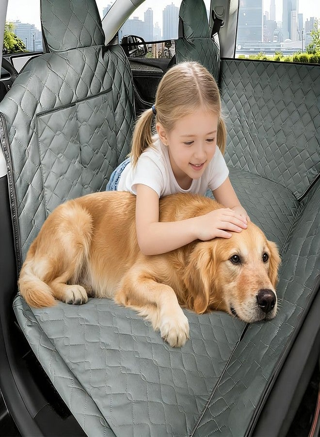 BEERTE Dog Car Seat Cover Fit for Toyota Tundra 2022-2025 Oxford Waterproof Scratchproof Dog Car Seat Cover for Back Seat Pet Seat Cover for Dogs Car Hammock with Mesh Window (Black Green) - Image 1