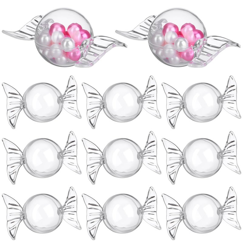 Amosfun 12pcs Clear Candy Boxes Plastic Sweet Storage Case for Wedding Birthday Party Favors Candy Containers 3.34 X 1.77 X 1.77 Inches - Image 1