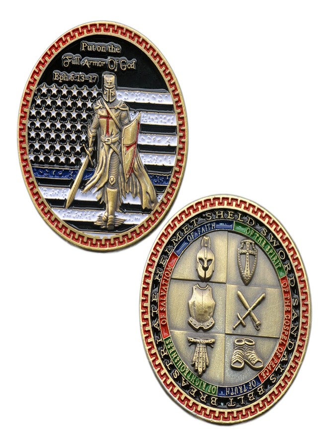 Glamtune Put On The Whole Armor of God Challenge Coin 3D Prayer Coin - Image 1