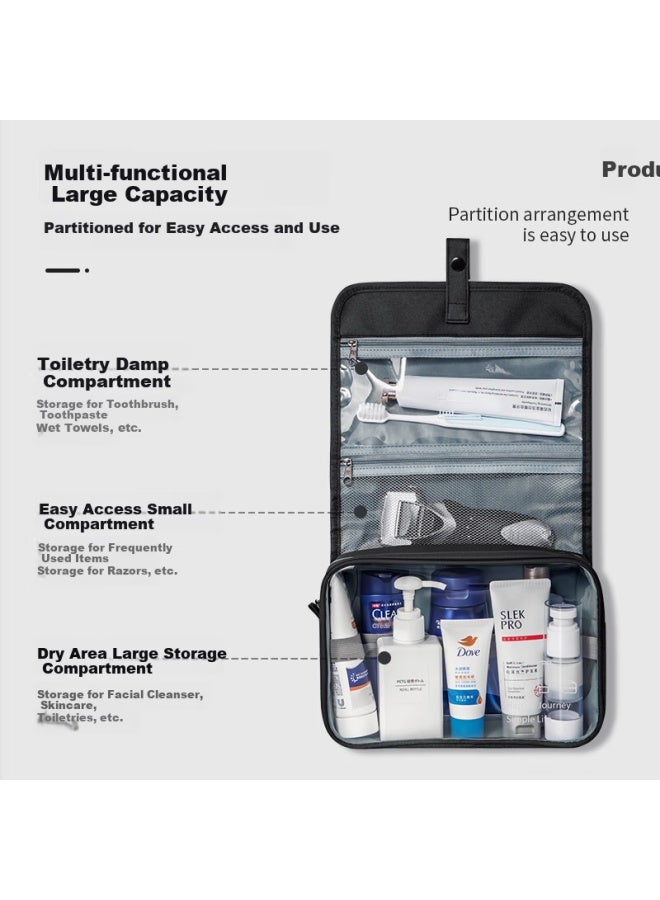 Buddy High Baidi Gao Travel Toiletry Bag For Men, Business Trip Toiletries Storage Bag, Portable Wet And Dry Separation, Large Black - Image 1