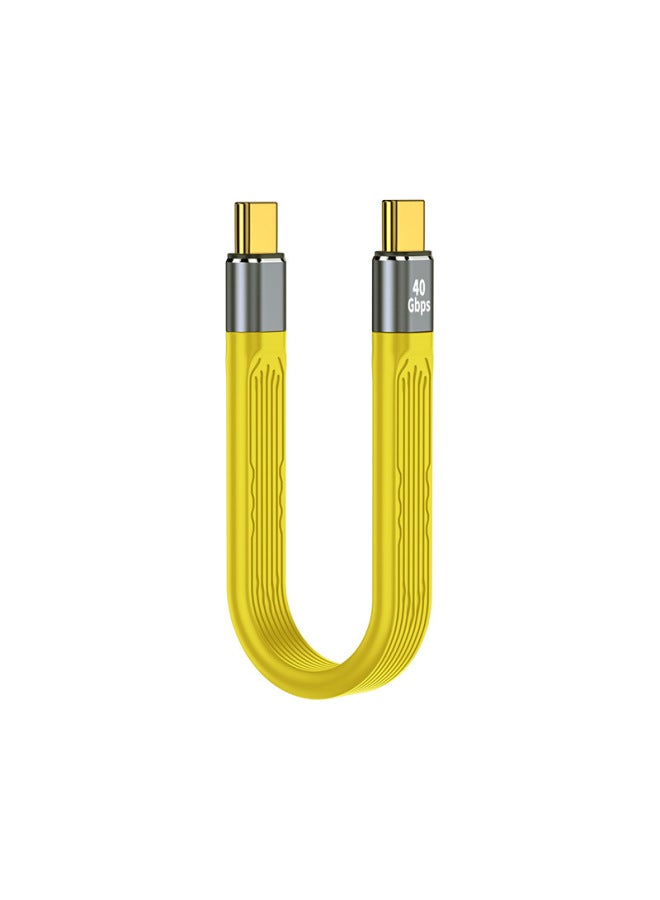 Double-headed Type-c Pd Fast Charging Usb3.1 High-speed Hard Drive 40g Cropped Usb4 100w Lightning 3-Color:C Revolution C Male Flexible Line 40GB Yellow Gum - Image 1