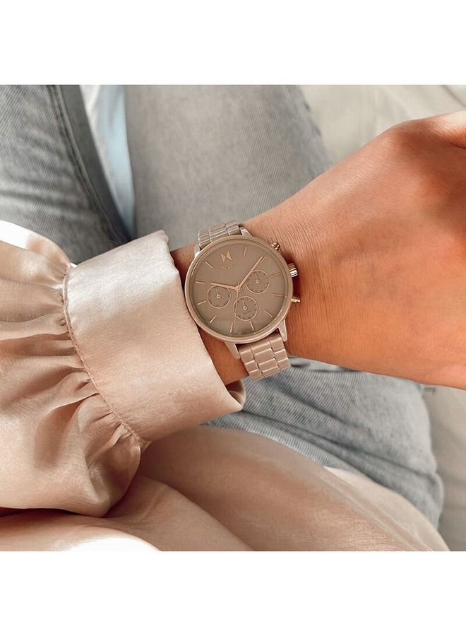 MVMT Women's Analog Round  Ceramic Wrist Watch 28000202-D  38 Mm - Image 4