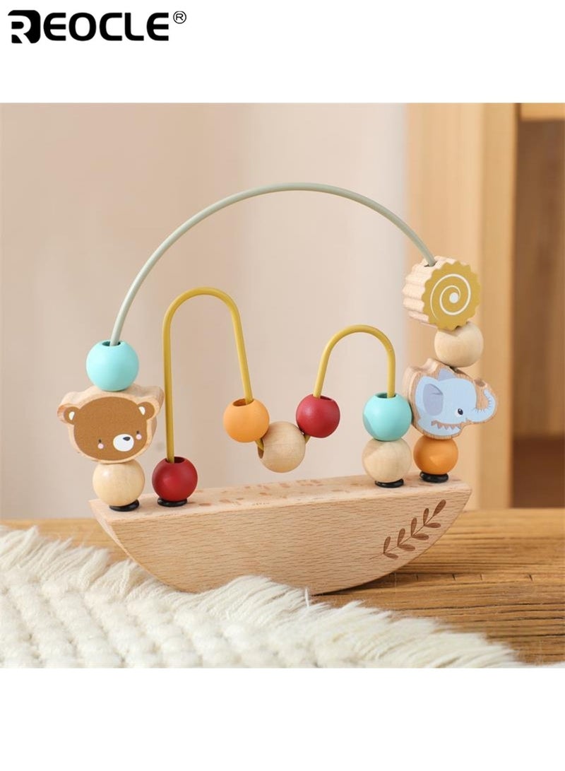 ريوكل لعبة متاهة الخرز للأطفال بتصميم مونتيسوري وميزة مهارات الحركة الدقيقة، لعبة تتبع خشبية للعب التعليمي من أجل تطوير الرضع - Image 5