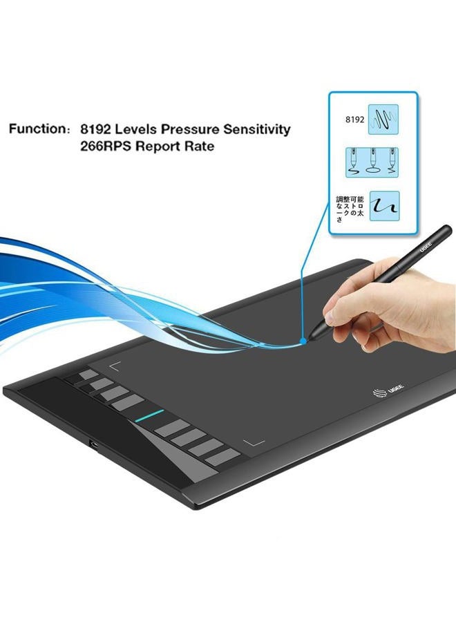 Ugee Graphics Tablet M708 Android Supported 10 x 6 inch Large Active Area Drawing Tablet with 8 Hot Keys 8192 Levels Pen Compatible with Windows 10/8/7 Mac Os Artist Designer Amateur - Image 4