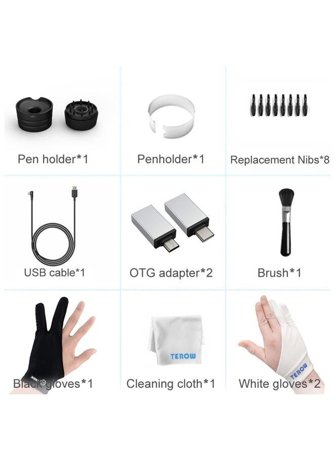 Ugee Graphics Tablet M708 Android Supported 10 x 6 inch Large Active Area Drawing Tablet with 8 Hot Keys 8192 Levels Pen Compatible with Windows 10/8/7 Mac Os Artist Designer Amateur - Image 3