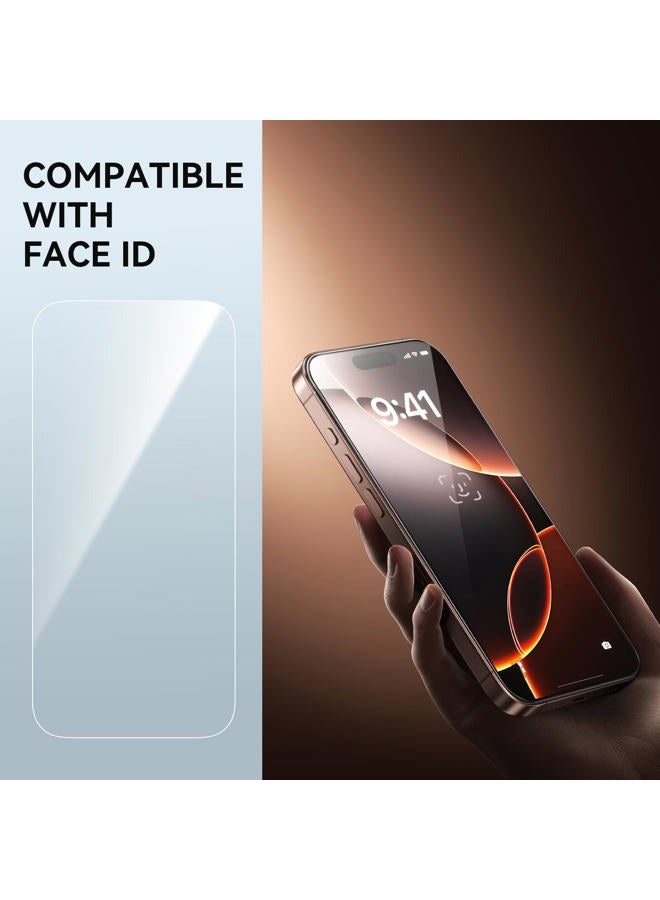 ImpactStrong Shatterproof Tempered Glass Screen Protector for iPhone 16 Pro [Easy Installation Frame] [Bubble Free] [9H Hardness] [Full Coverage] Case Friendly, 6.3 Inch - (3-Pack) - Image 4