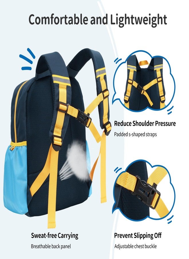 BrainyBees 15 Inch Kids Backpack - Preschool Backpack for Kids 3 to 8, Lightweight Kindergarten Backpack for Boys, 01 Dark Blue, 15 Inch, Backpack - Image 4