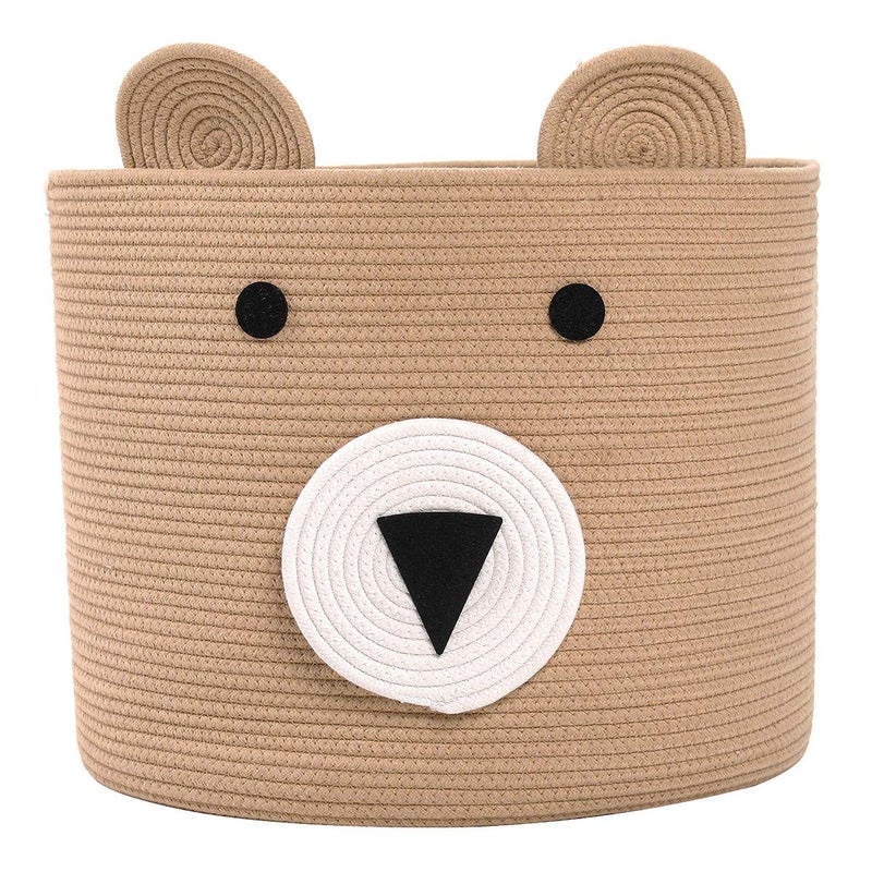 Cottonphant Large Cotton Rope Basket - Woven Laundry Hamper & Cloth Storage Bin for Bedroom - Beige, 18"x15" - Image 1