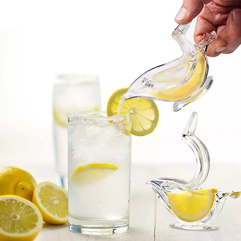 KAHAAN Manual Lemon Squeezer Orange Fruit Hand Juicer Kitchen Acrylic Clips Tools Glass Acrylic crystal Press Juicer Kitchen Tools Dinner Plate Elegance Press Bird Lemon Lime Squeezer Pack Of 2 - Image 3