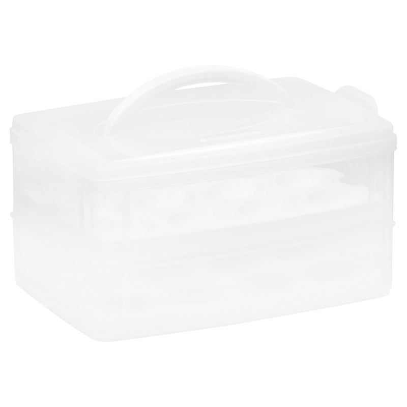 Snapware (2-Layer, 24 Eggs) Plastic Detachable Deviled Egg Carrier Storage Container With Lid and Handle, Freezer Dishwasher Microwave Safe - Image 4