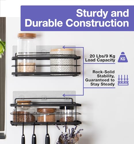 KINCMAX 2-Pack Strong Sticky Waterproof Heavy-Duty Wall Adhesives, Shower Caddy Adhesive Replacement Stickers, No-Trace Wall Adhesives Hook Strip for Shower Caddy, Kitchen Racks, Bathroom Shelf - Image 4