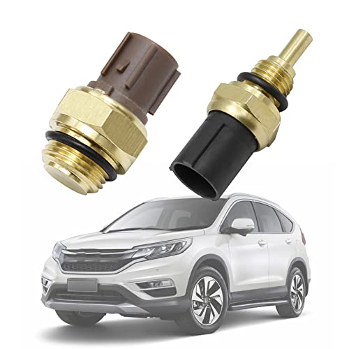 Anxingo مفتاح مروحة التبريد حساس درجة حرارة سائل التبريد 37760-P00-003 + 37870-PJ7-003 بديل لهوندا أكورد CR-V سيفيك، مجموعة من 2 - Image 2