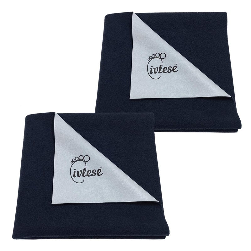IVLESE Waterproof & Washable Baby Care Quick Dry Sheet (Small Size, Navy Blue Color, Pack of 2) - Image 1