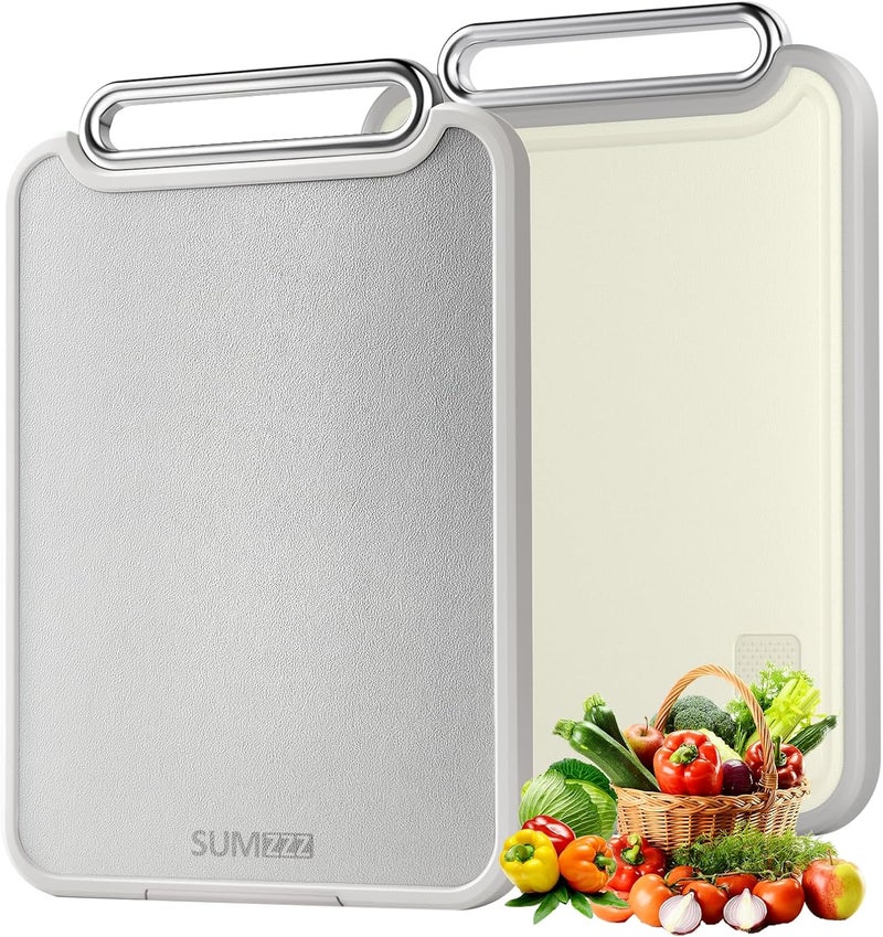 Sumzzz Stainless Steel Cutting Board Double Sided Steel Food Grade PP, Large Chopping Board for Meat and Kitchen, Non-Slip 16 × 11 - Image 1