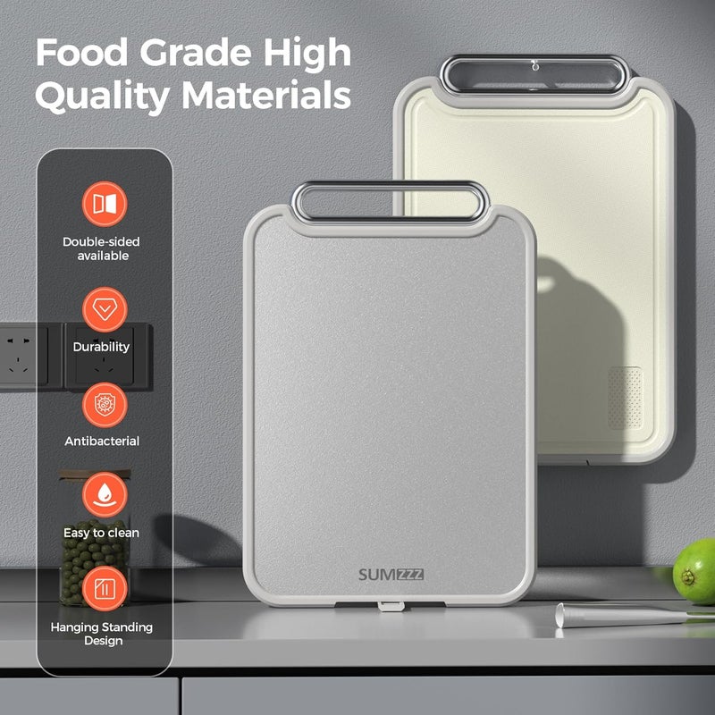 Sumzzz Stainless Steel Cutting Board Double Sided Steel Food Grade PP, Large Chopping Board for Meat and Kitchen, Non-Slip 16 × 11 - Image 3