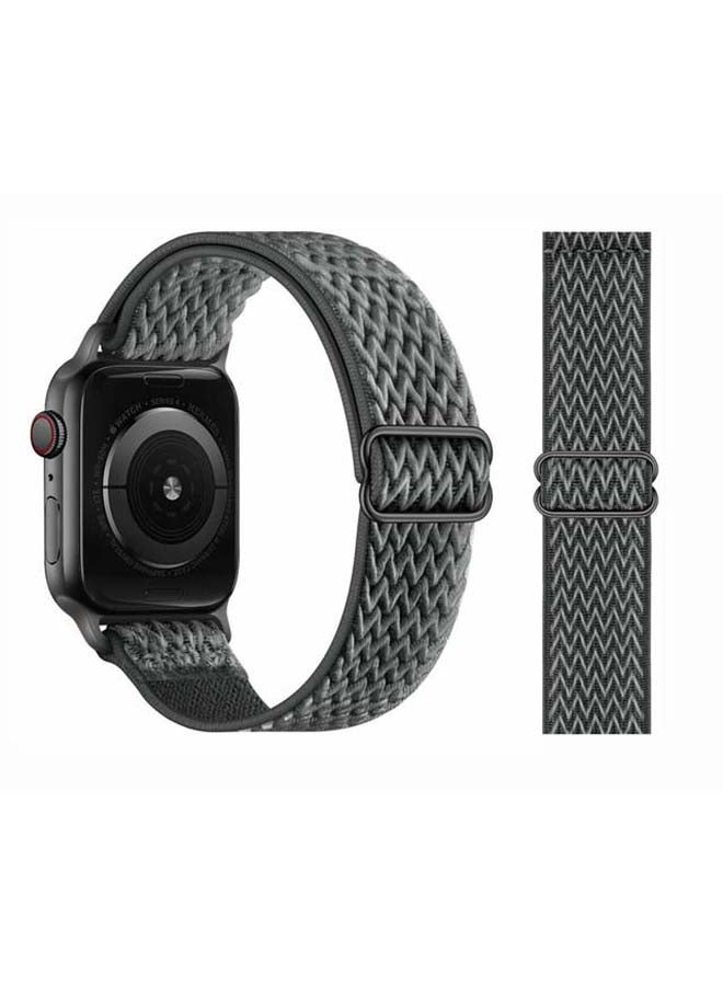 Perfii Wavy Adjustable Braided Solo Band for Apple Watch Series 6/SE/5/4/3/2/1 44/42mm Grey - Image 2