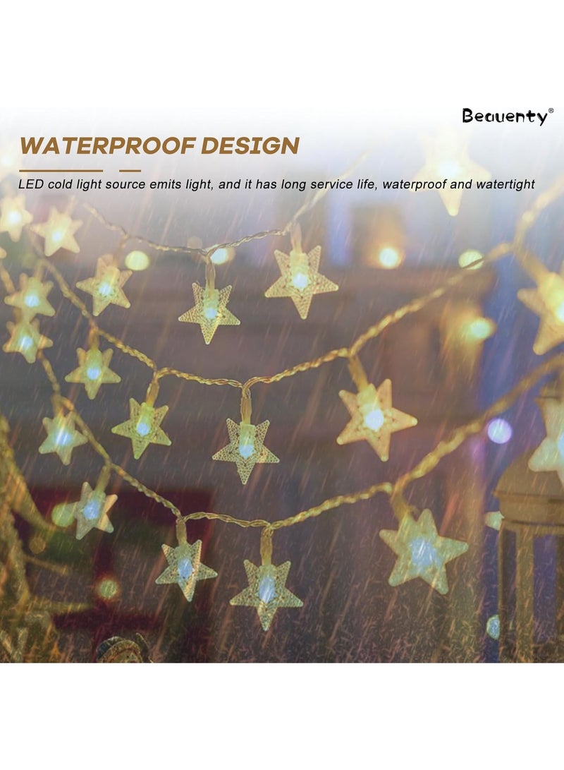 سلسلة أضواء رمضان بطول 10 أمتار و80 مصباح LED، تعمل بالبطارية ومنفذ USB، أضواء زينة متعددة الاستخدامات، مقاومة للماء للاستخدام الداخلي والخارجي، مناسبة للمنزل وحفلات الزفاف والتخييم وشهر رمضان. - Image 3