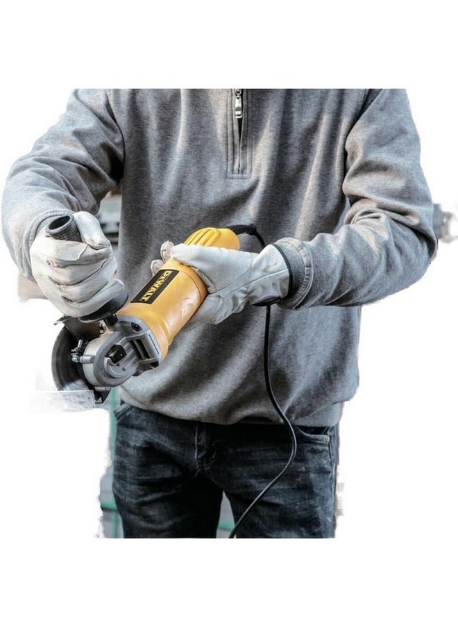 DEWALT 750W Slider Switch Corded Angle Grinder Yellow and Black 115 mm DWE4010-B5  - Image 3
