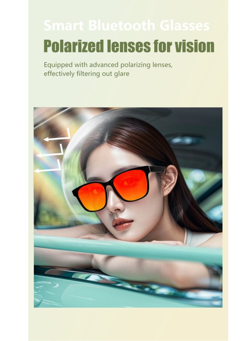جولف لينك نظارات شمسية سماعات حماية من الأشعة فوق البنفسجية مكالمات موسيقية تقليل الضوضاء سماعة محمولة GS08 تحكم باللمس ذكي نظارات شمسية ذكية صفراء - Image 2