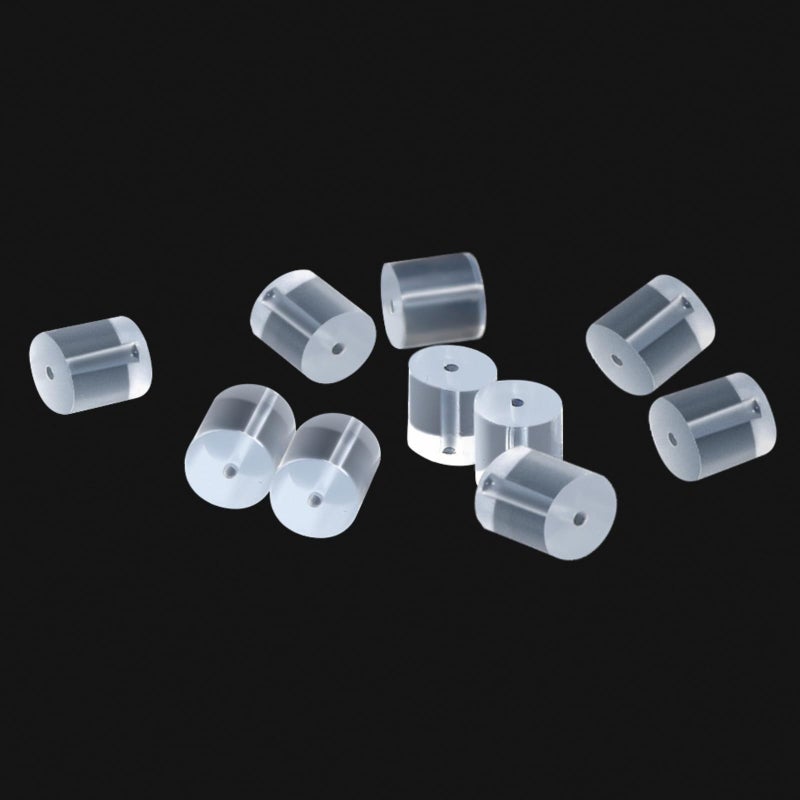 KASBEE Clear Earring Backs, 200PCS Plastic Earring Stoppers, Tube Earring Findings, Hypo-allergenic Jewelry Accessories - Image 1