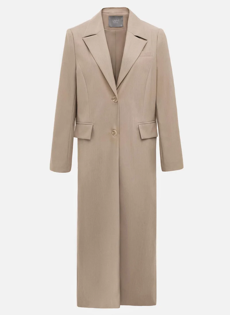 Lichi Trench midi in suiting fabric