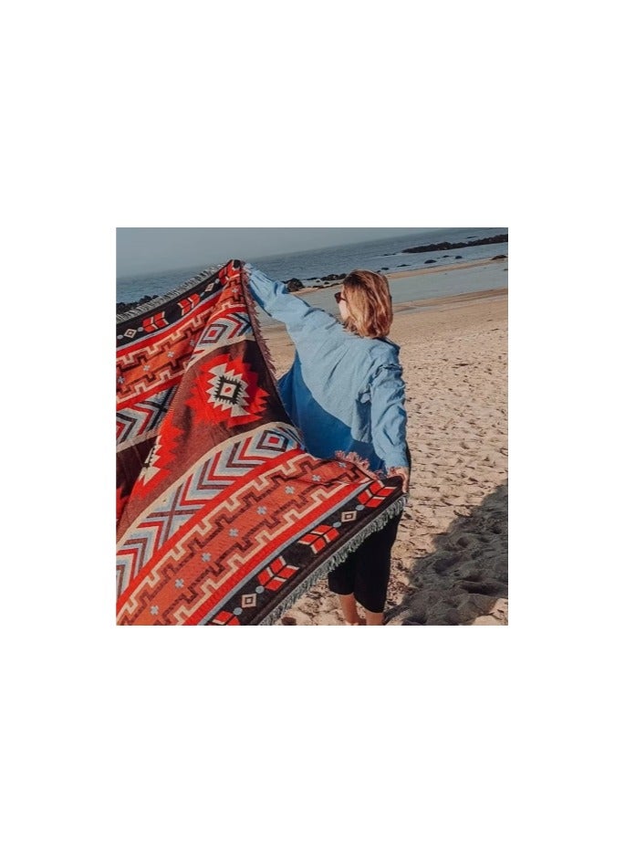 Beach Blanket ,Multi Use Outdoor Camping Mat, Picnic Blanket,Cotton Knitted Sofa Blanket,Camping Beach Rug Living Room Carpet Bedspread deken(130*180cm) - Image 3