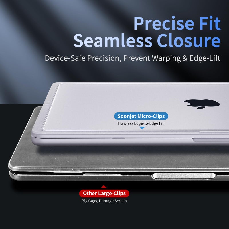 Soonjet CrackGuard for MacBook Air 15 inch Case | M5 M4 M3 M2 2026 2025-2023 | Anti-Crack Upgrade | Thinner, Lighter, Tougher | Anti Fingerprint & Scratch | Hard Shell Laptop Cover | Matte Clear - Image 4