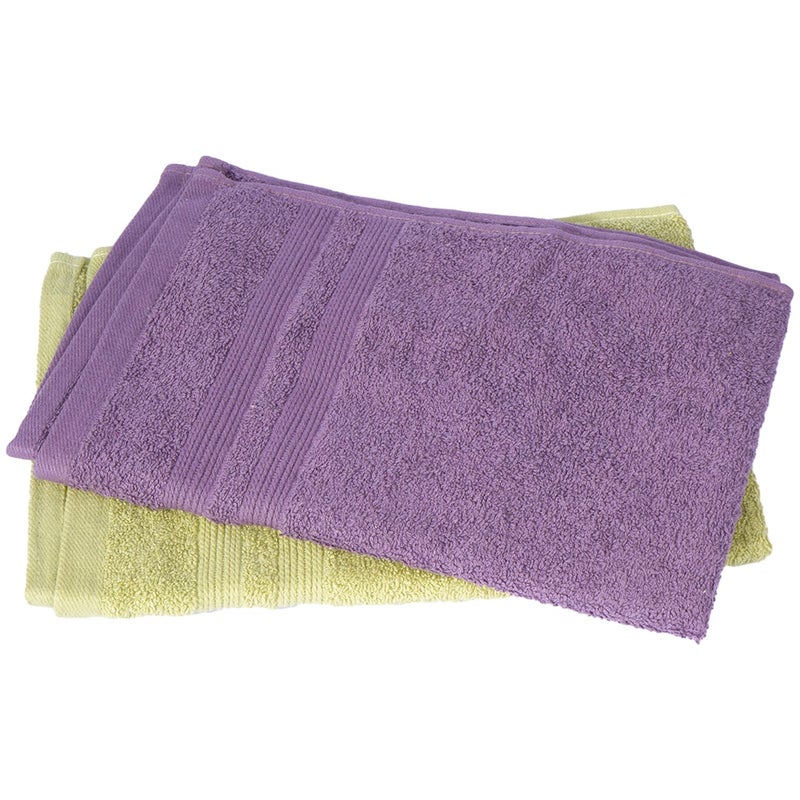 Kuber Industries Kuber Industries 525 GSM Cotton Hand Towels |Super Soft, Quick Absorbent & Anti-Bacterial|Gym & Workout Towels|Pack of 2 (Purple & Green)  - Image 1