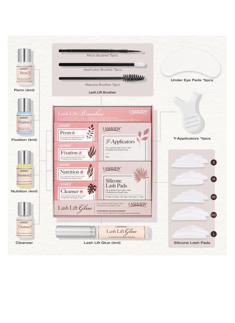 LASHVIEW LASHVIEW Lash Lift Kit, Eyelash Perm Kit, Professional Eyelash Curling Lash Extension Set,Lash Curling, Semi-Permanent Curling Perming Wave Suitable For Salon  - Image 2