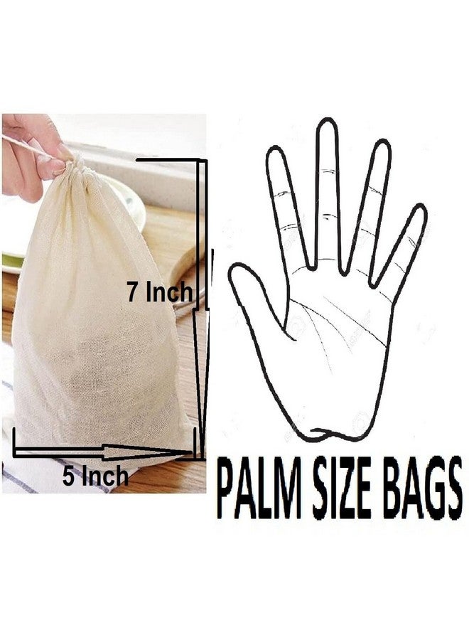 WUD 5Pcs. Unbleached Muslin Cotton Cheese Cloth Bags for Kitchen,for Straining Juice as Strainer,Masala Potli,Spice Bag,Making Paneer 7x5inches (5 Muslin Bags(7x5 inches)) - Image 3