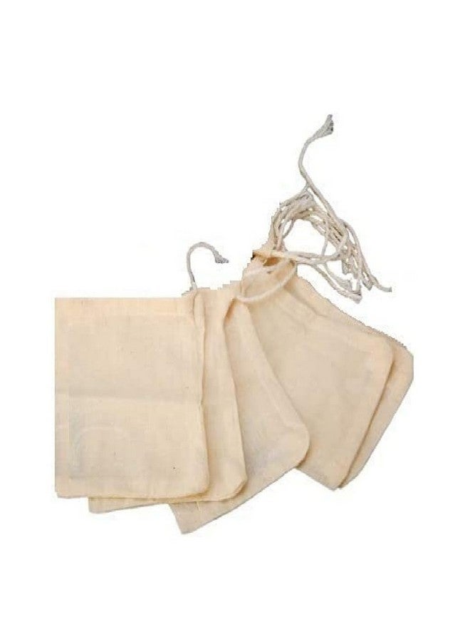 WUD 5Pcs. Unbleached Muslin Cotton Cheese Cloth Bags for Kitchen,for Straining Juice as Strainer,Masala Potli,Spice Bag,Making Paneer 7x5inches (5 Muslin Bags(7x5 inches)) - Image 1
