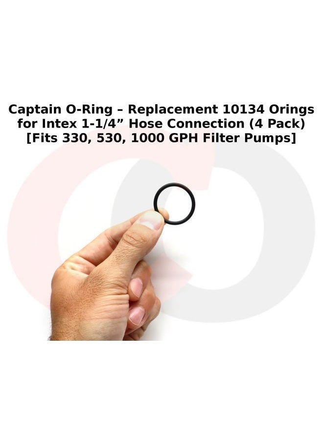 Captain O-Ring استبدال 10134 حلقات O لـ Intex 1-1/4" اتصال خرطوم (عبوة 4) [تناسب مضخات الفلترة 330، 530، 1000 GPH] - Image 2