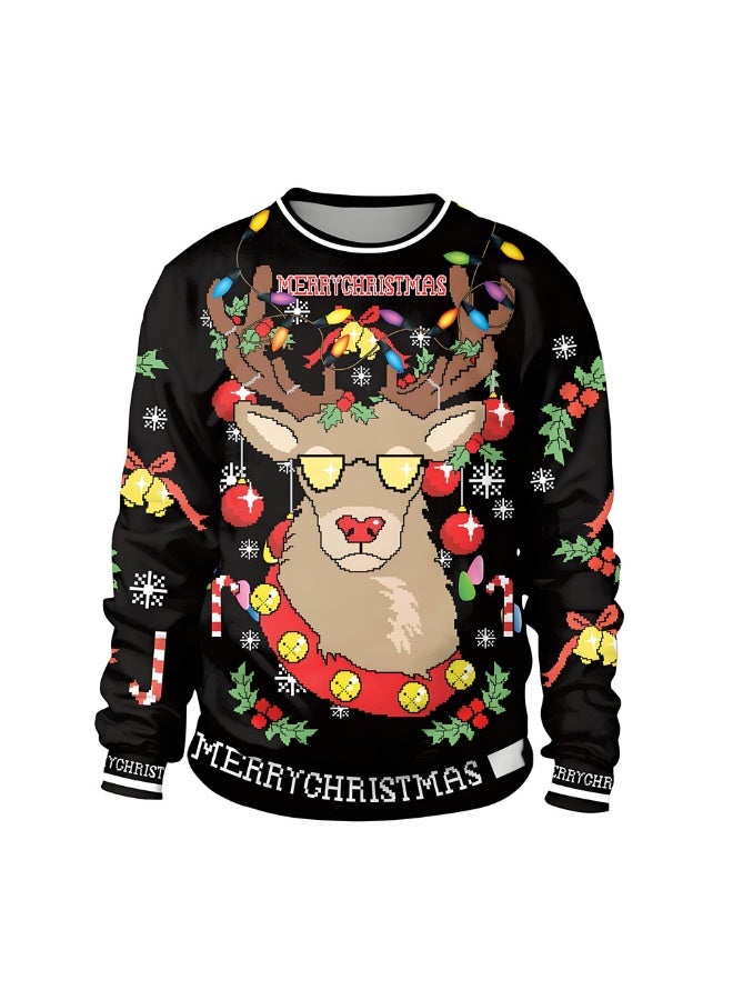 إسكدنيا جنس واحد عيد الميلاد القفز سترة مطبوعة سترة سترة الخريف الشتاء قمم الملابس - Image 1