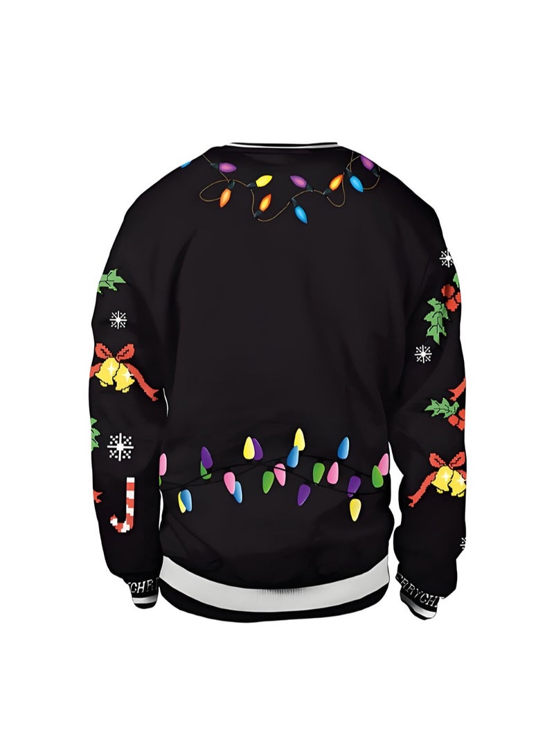 إسكدنيا جنس واحد عيد الميلاد القفز سترة مطبوعة سترة سترة الخريف الشتاء قمم الملابس - Image 2