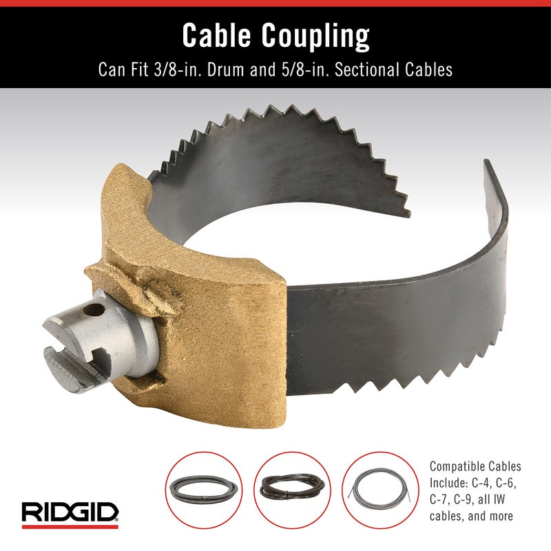 RIDGID 52822 Model T-232 H-D 3" "C" Cutter Cable Coupling Drain Cleaning Tool - Image 5