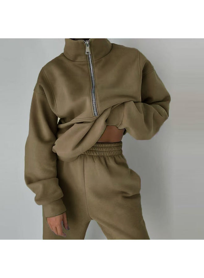 general Himosyber Women Sweatsuits Half Zip Fleece Sweatshirt and Pant 2 Piece Joggers Set Tracksuit - Image 2