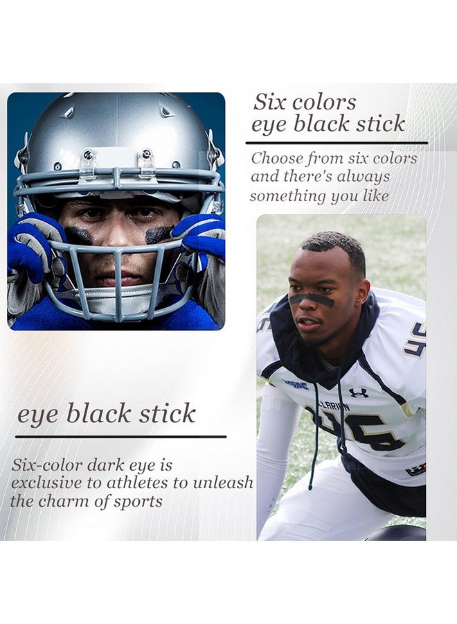 Joyeee Eye Black Stick For Sports, 6Pcs Face Paint Stick, Eyeblack Stick For Football Baseball, For Sports/Clown Makeup/Halloween/Costume Parties Accessories, Pink/Black/White/Green/Red/Blue - Image 3