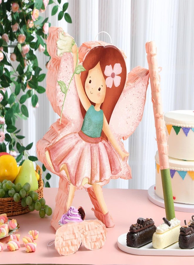 Blosssound Fairy Piñata Fairy Party Decorations Supplies Cute Flower Fairy Princess Piñata Set with Stick Blindfold for Wonderland Garden Theme Birthday Baby Shower Celebration Decorations(Fairy) - Image 4