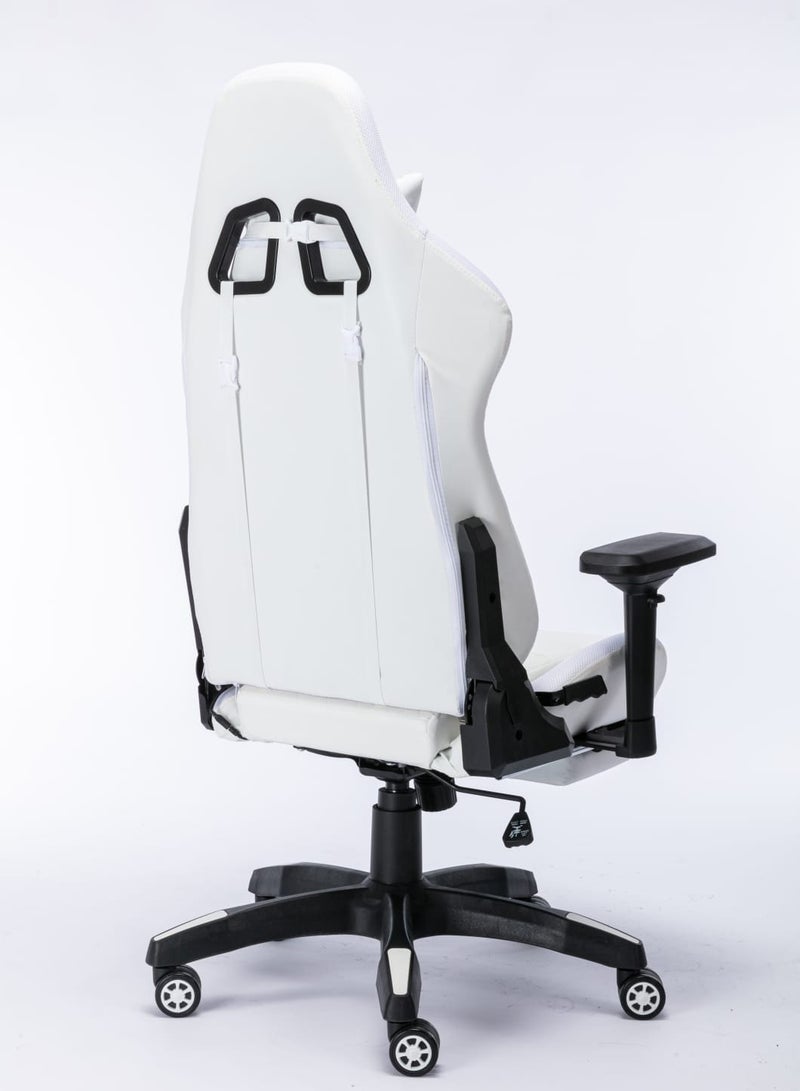Raudi Raudi Gaming Chair Office Computer with side lighting RPG LED Reclining  with Footrest , white  - Image 3