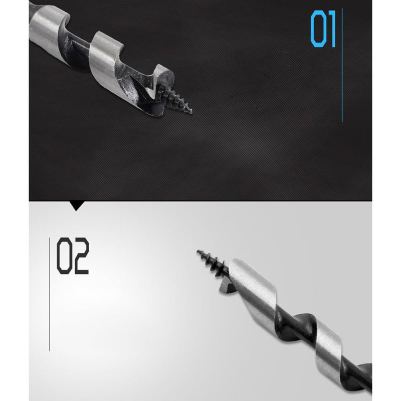 6 قطع من ريش الحفر الطويلة ذات الرأس السداسي للخشب الكثيف مع برغي رصاصي - Image 4