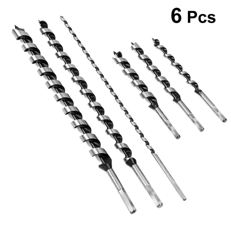 6 قطع من ريش الحفر الطويلة ذات الرأس السداسي للخشب الكثيف مع برغي رصاصي - Image 3