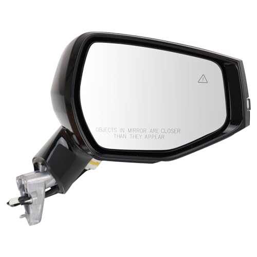 TRQ Passenger Side Right Mirror Power Heated Smooth Black Paint to Match Compatible with 2023 2024 Kia Sportage KI1321296 - Image 1