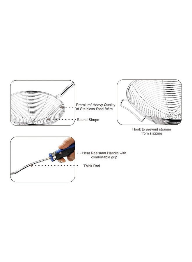 PUTHAK مصفاة قلي PUTHAK بوري جارا 16 سم سلة قلي عميقة من الفولاذ المقاوم للصدأ (فضي عبوة 1) - Image 2