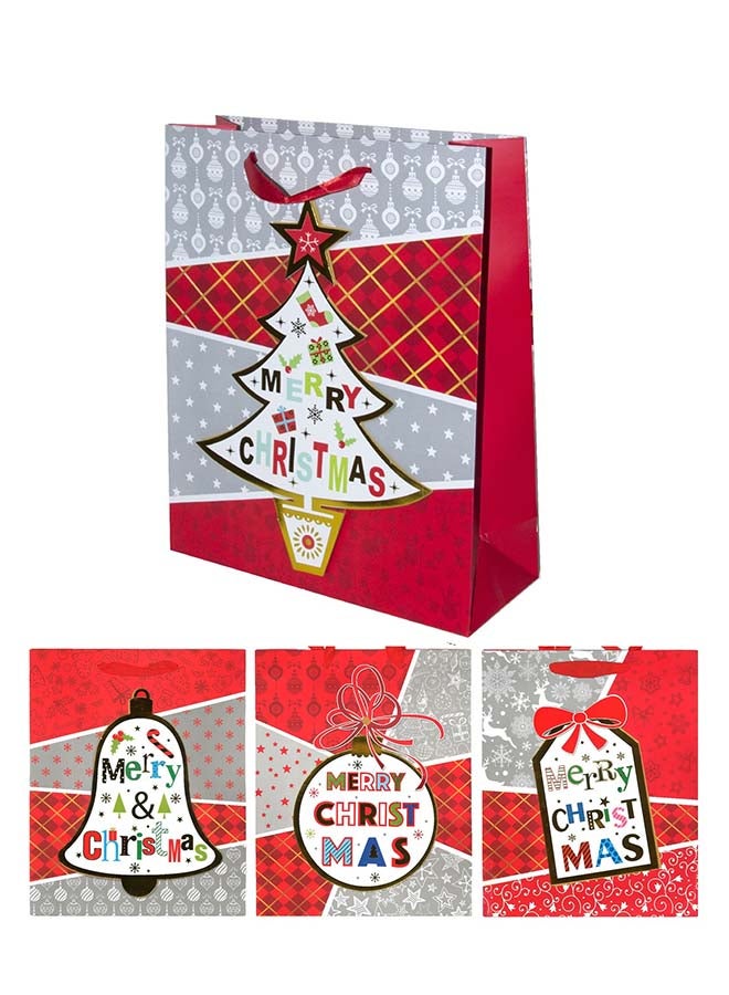 4-Piece Large Gift Bag For Christmas 30X40X12Cm Size Assorted Designs - Image 1