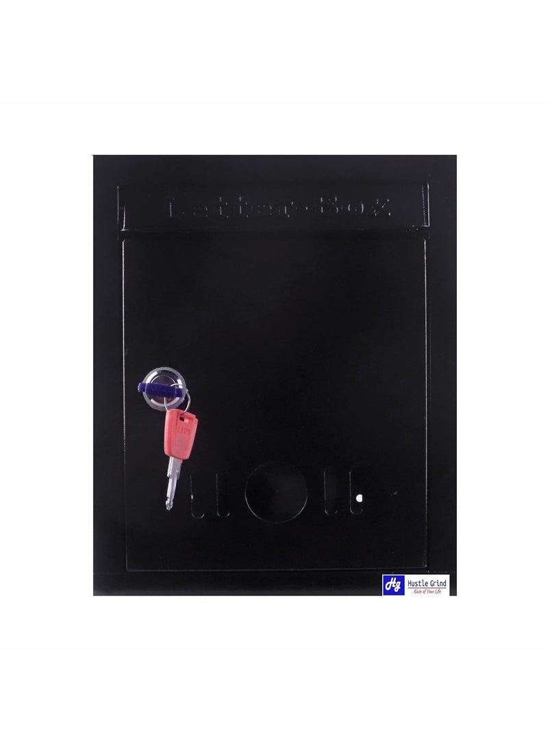 Hustle Grind - Hustle Grind Mail BoxLetter Box for Home and Office Gate and Wall Mount with Key Lock Big Size Black - Image 1