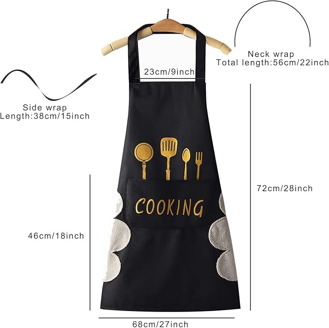 BeFall Kitchen Apron with Hand Wiping Towels, Waterproof, Oilproof, Adjustable Straps, Large Pockets, Durable Cooking Apron for Men & Women – Chef, BBQ, Baking, and Kitchen Essentials - Image 2